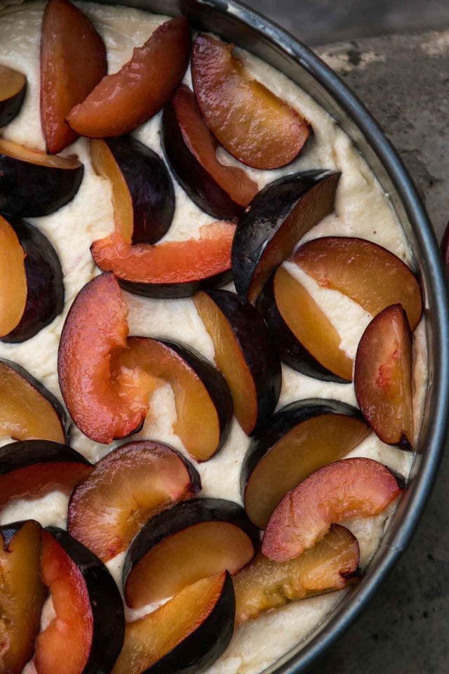 Spiced Plum cake recipe with toffee glaze