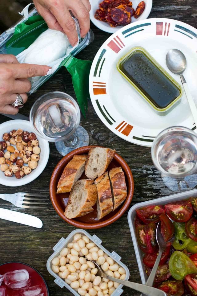 Tomato salad with basil vinaigrette
