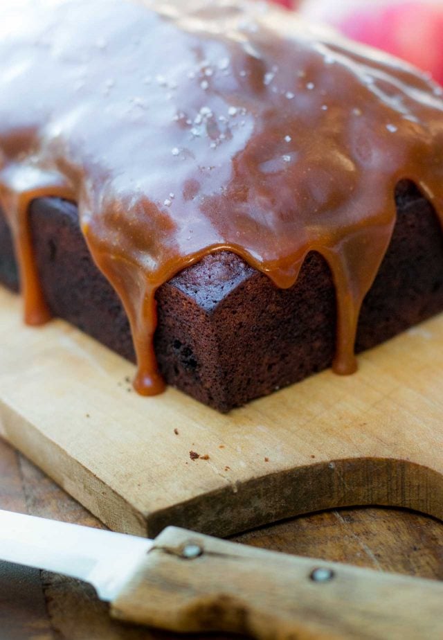 Apple Date Cake with Salted Caramel Glaze recipe