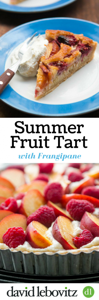 Frangipan French fruit tart recipe with nectarines and raspberries