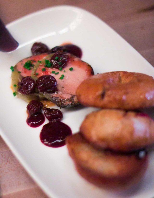 Foie Gras and raisin bagel