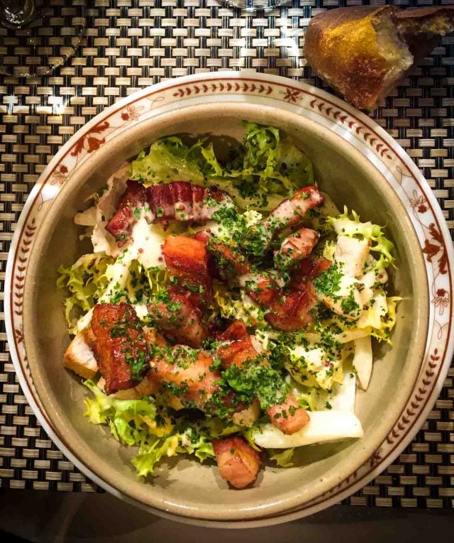 Frisee salad with bacon