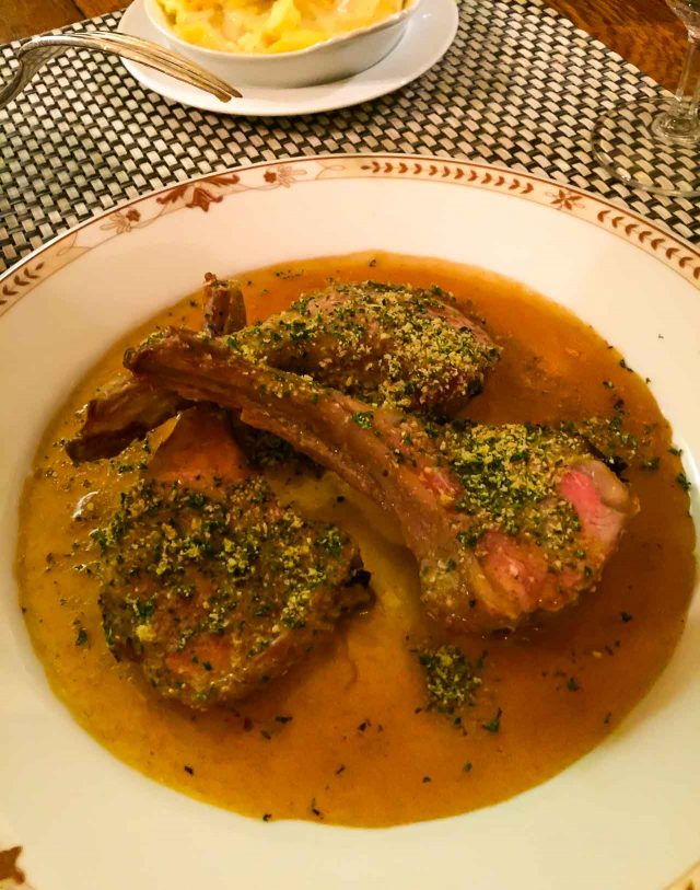 Lamb chops at Moissonnier Paris restaurant